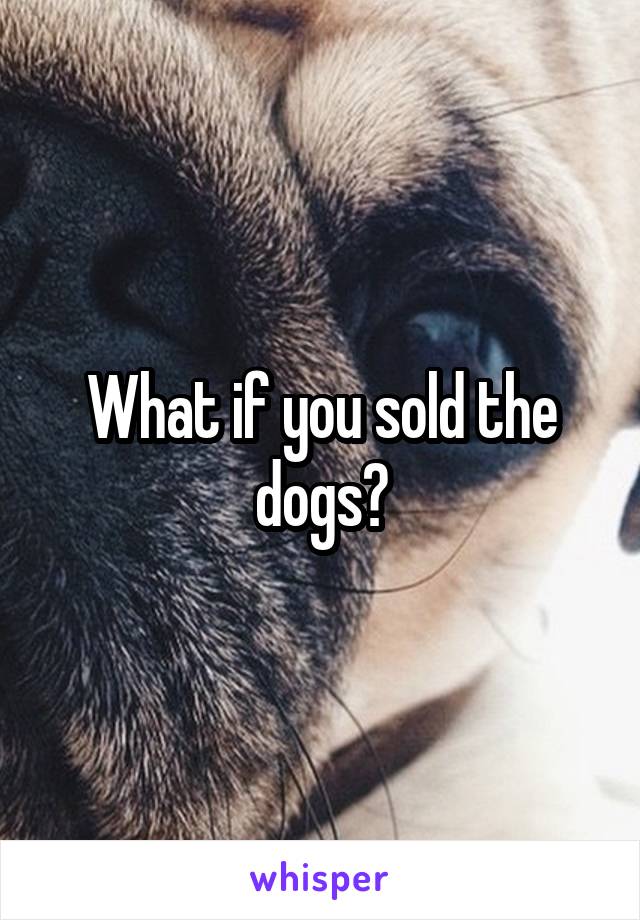 What if you sold the dogs?