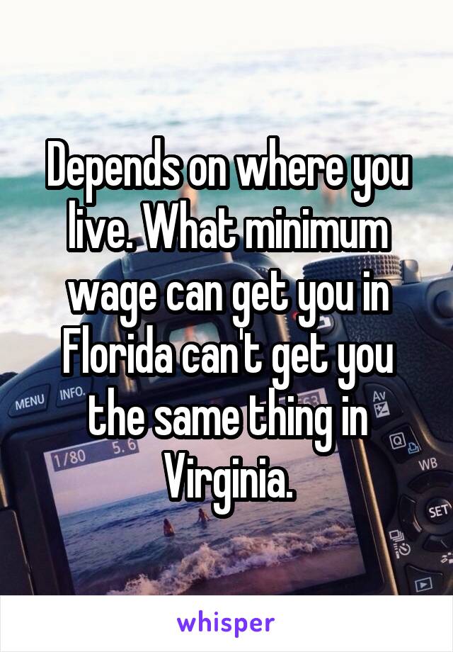 Depends on where you live. What minimum wage can get you in Florida can't get you the same thing in Virginia.