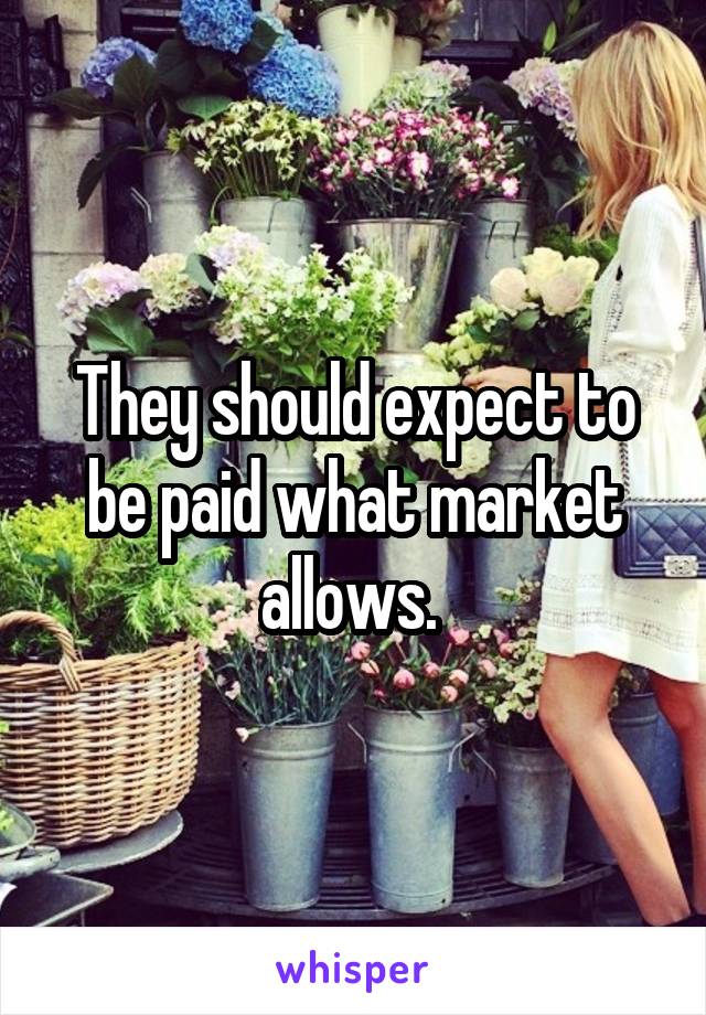 They should expect to be paid what market allows. 