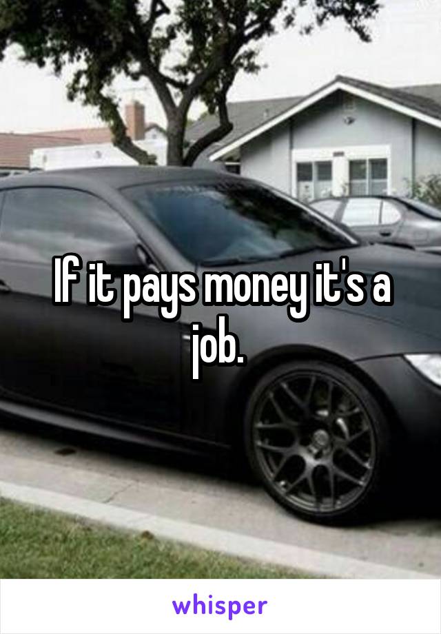 If it pays money it's a job. 