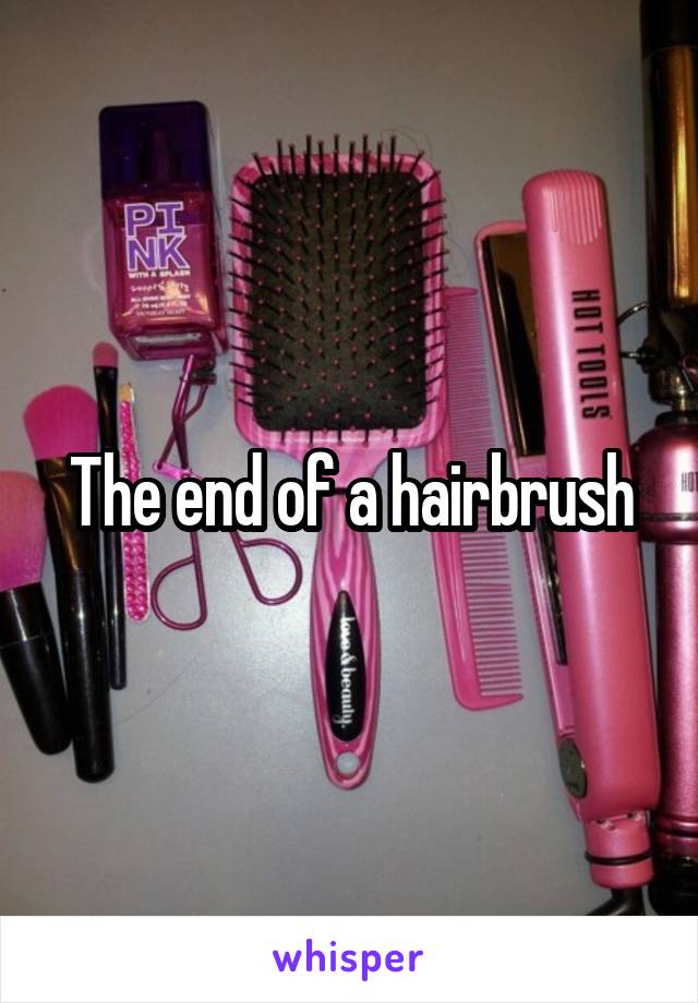 The end of a hairbrush