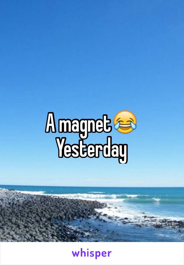 A magnet😂
Yesterday 