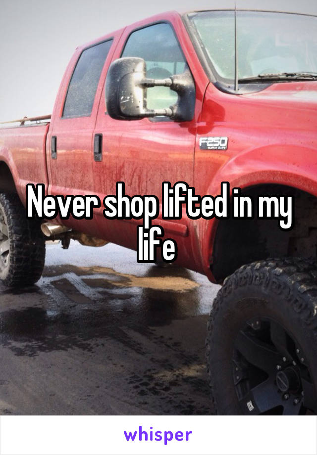 Never shop lifted in my life 