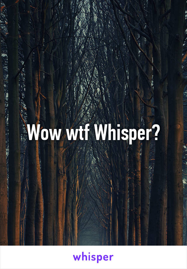 Wow wtf Whisper?