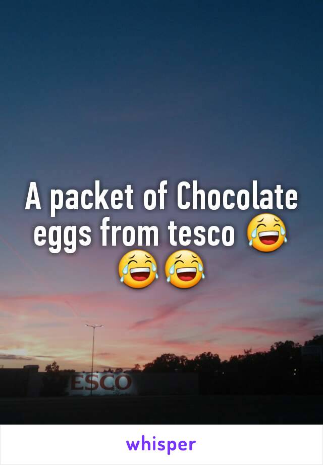 A packet of Chocolate eggs from tesco 😂😂😂