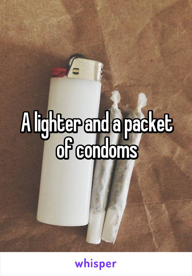 A lighter and a packet of condoms