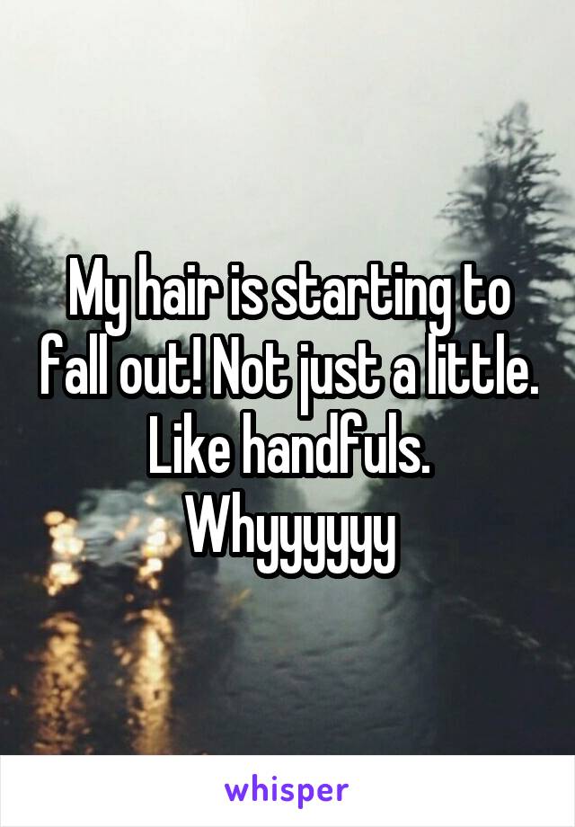 My hair is starting to fall out! Not just a little. Like handfuls. Whyyyyyy