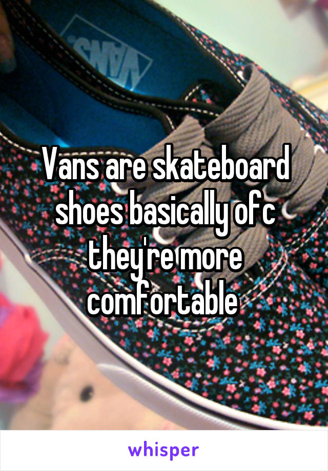 Vans are skateboard shoes basically ofc they're more comfortable 