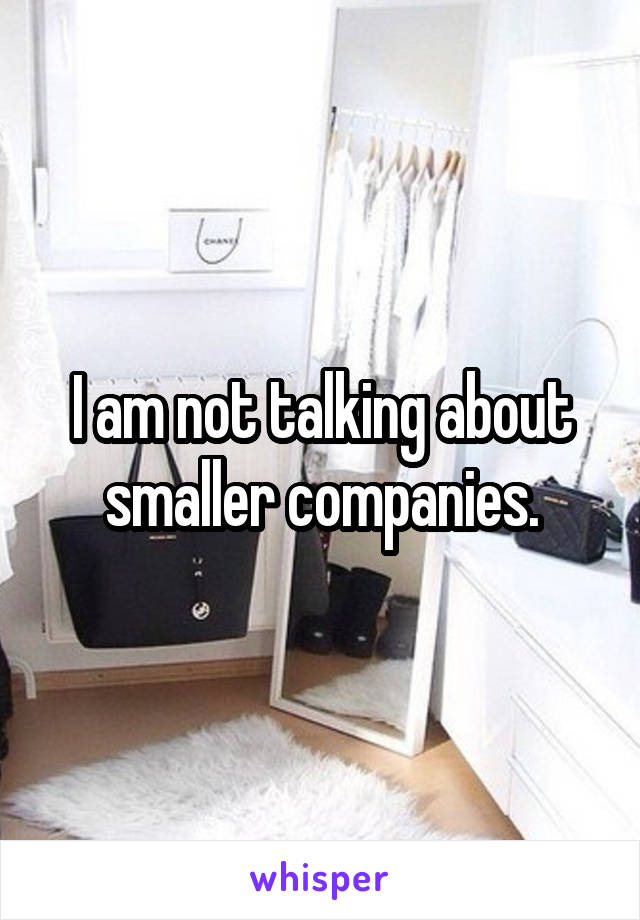 I am not talking about smaller companies.