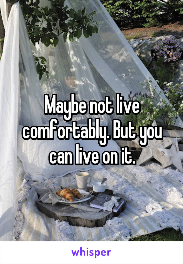 Maybe not live comfortably. But you can live on it.