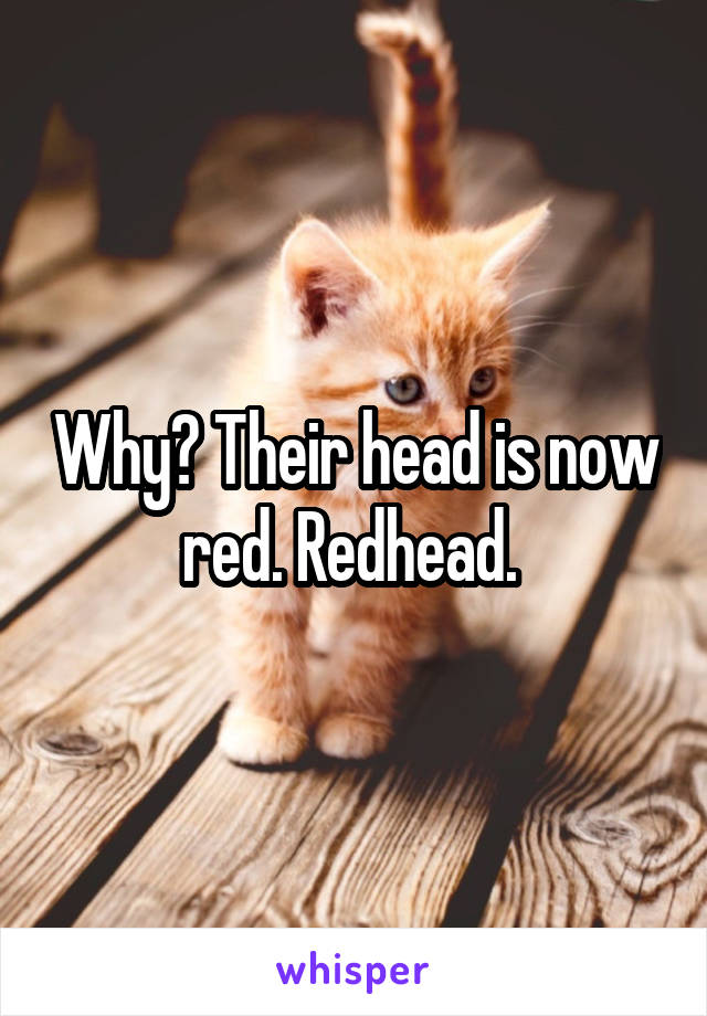 Why? Their head is now red. Redhead. 