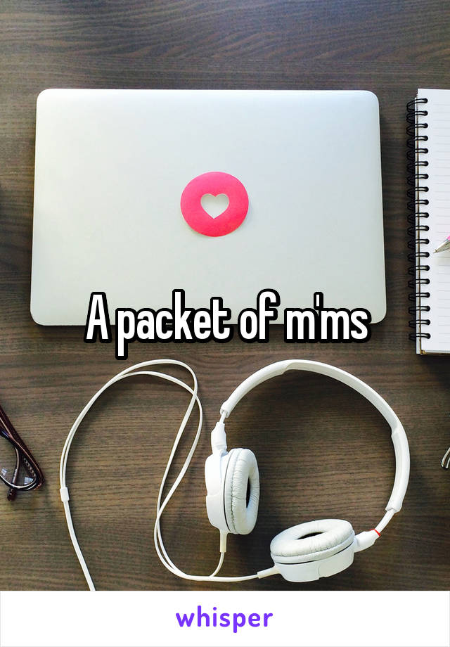 A packet of m'ms