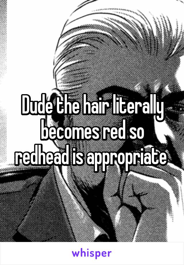 Dude the hair literally becomes red so redhead is appropriate 