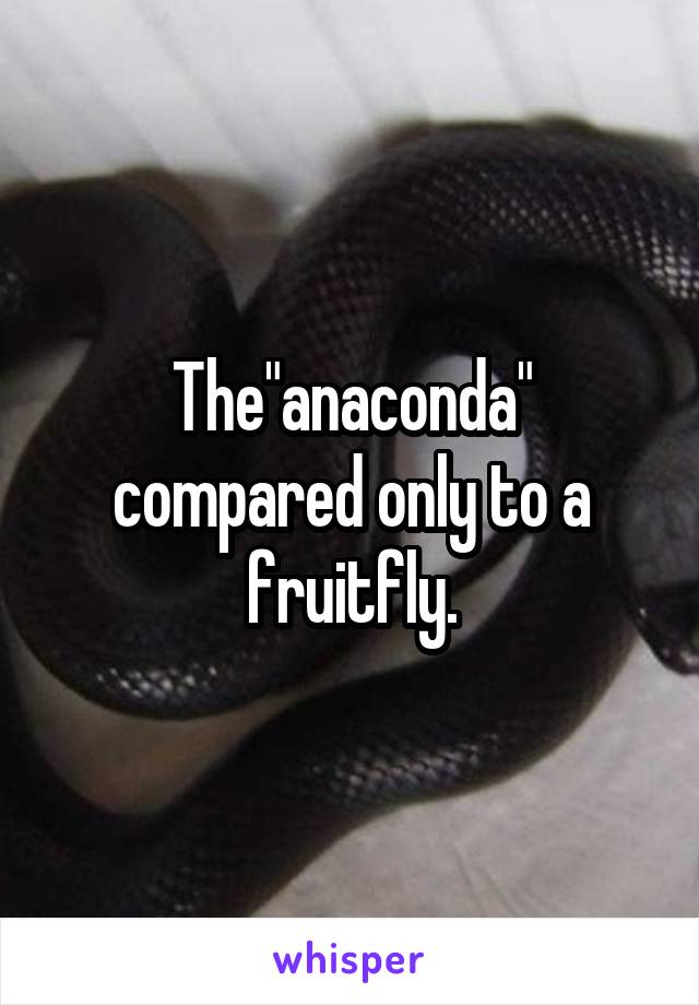 The"anaconda" compared only to a fruitfly.