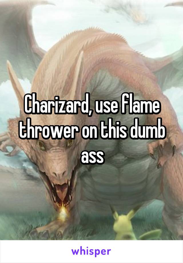 Charizard, use flame thrower on this dumb ass