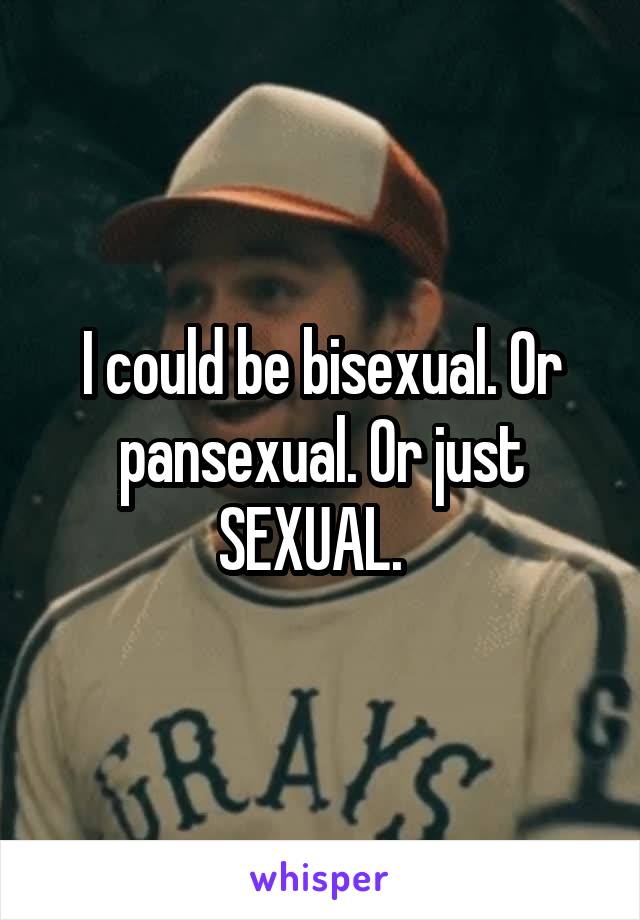 I could be bisexual. Or pansexual. Or just SEXUAL.  