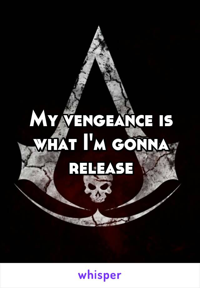 My vengeance is what I'm gonna release