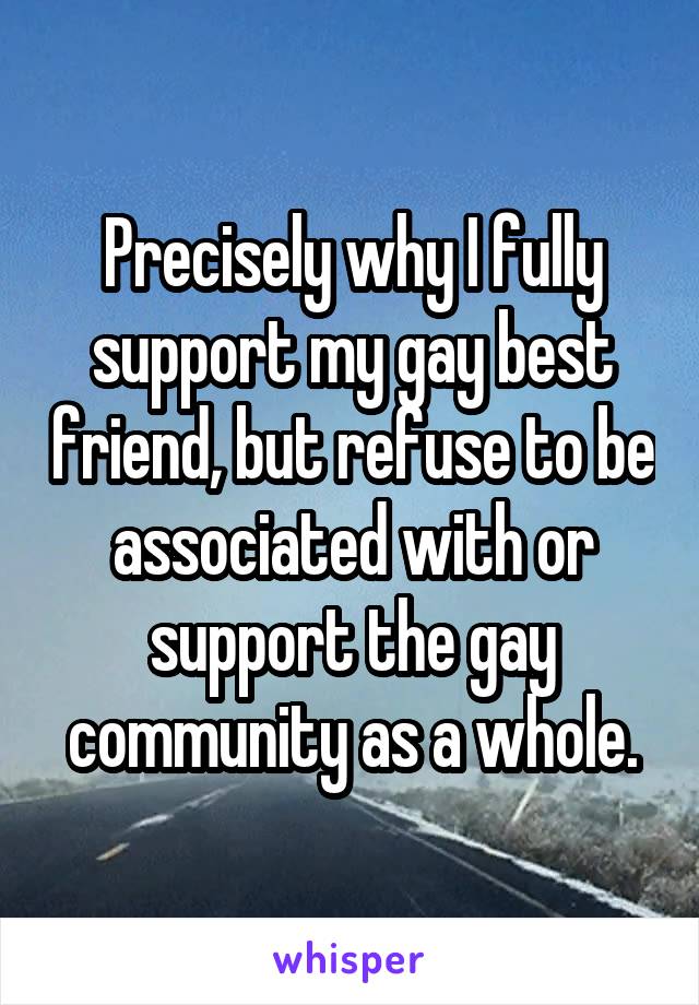 Precisely why I fully support my gay best friend, but refuse to be associated with or support the gay community as a whole.