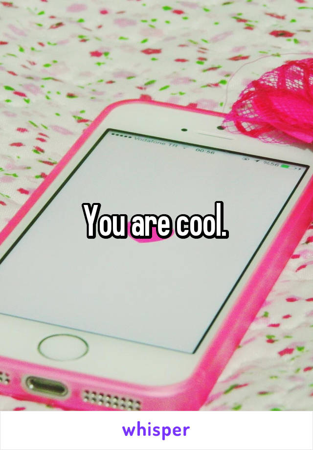 You are cool. 