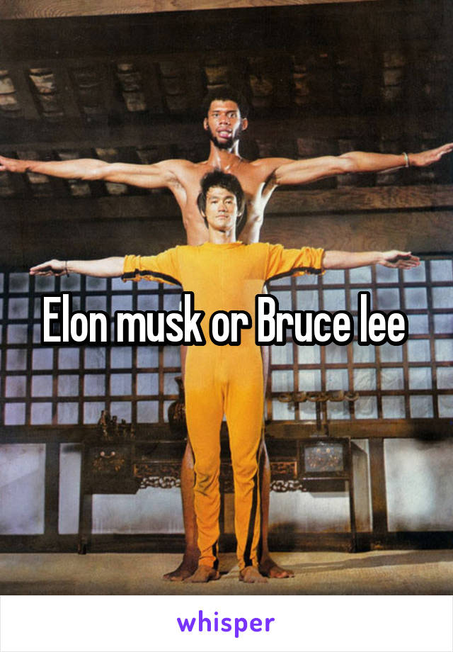 Elon musk or Bruce lee 