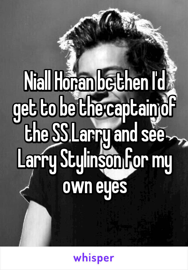 Niall Horan bc then I'd get to be the captain of the SS Larry and see Larry Stylinson for my own eyes