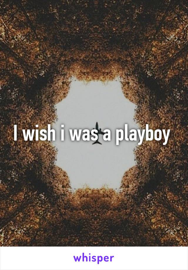 I wish i was a playboy 