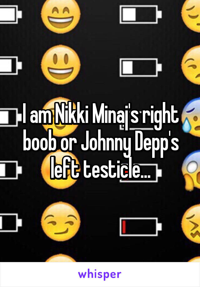 I am Nikki Minaj's right boob or Johnny Depp's left testicle...