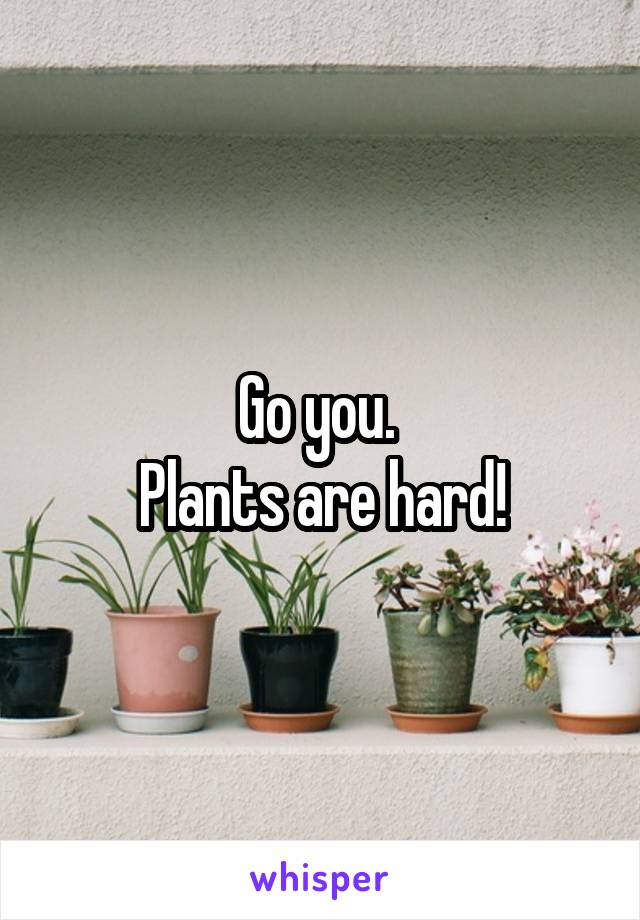 Go you. 
Plants are hard!