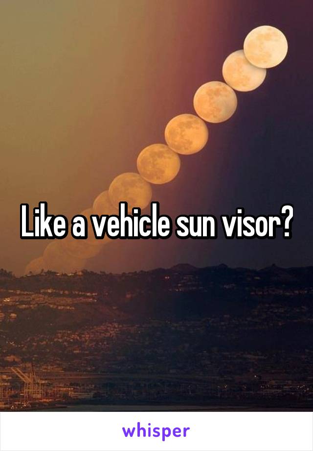 Like a vehicle sun visor?