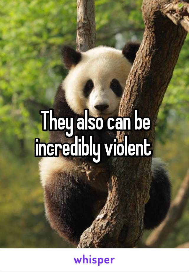 They also can be incredibly violent 