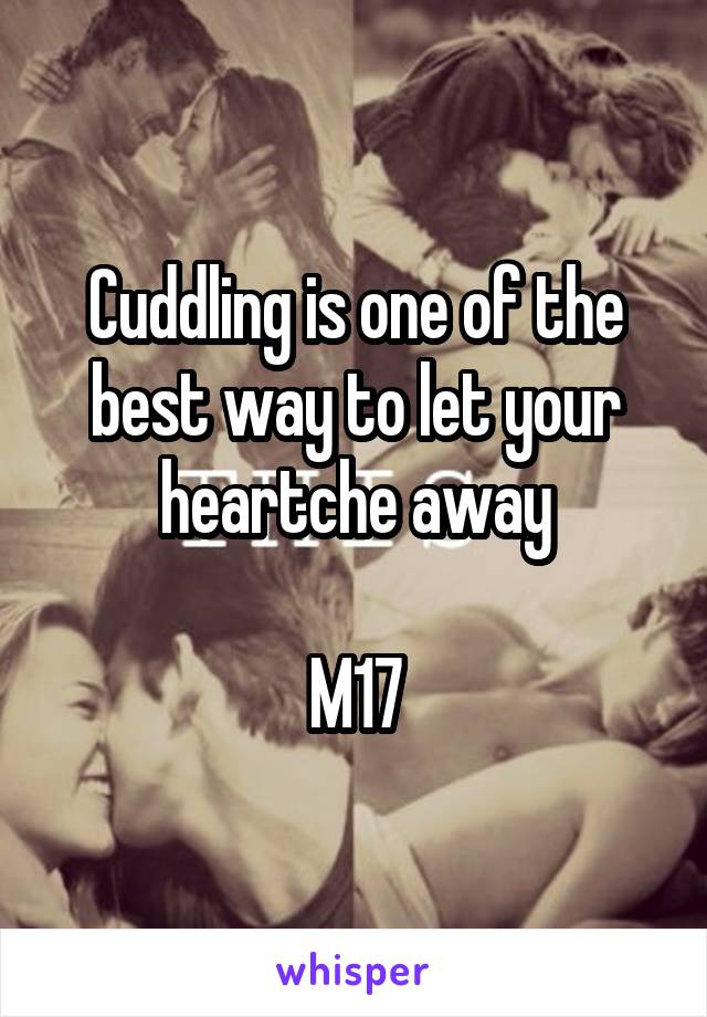 Cuddling is one of the best way to let your heartche away

M17