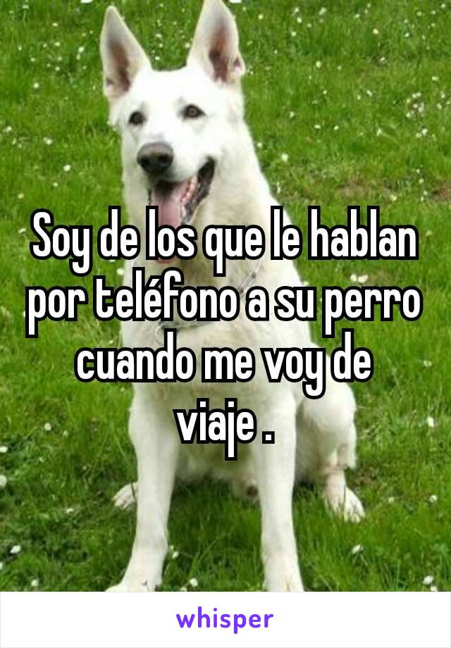 Soy de los que le hablan por teléfono a su perro cuando me voy de viaje .