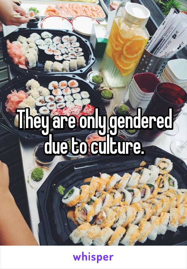 They are only gendered due to culture.