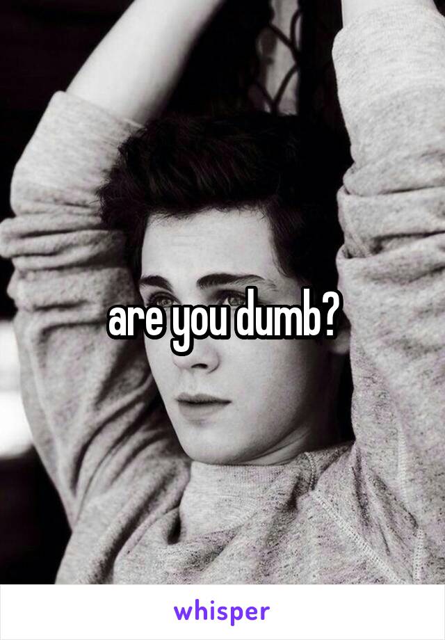 are you dumb?