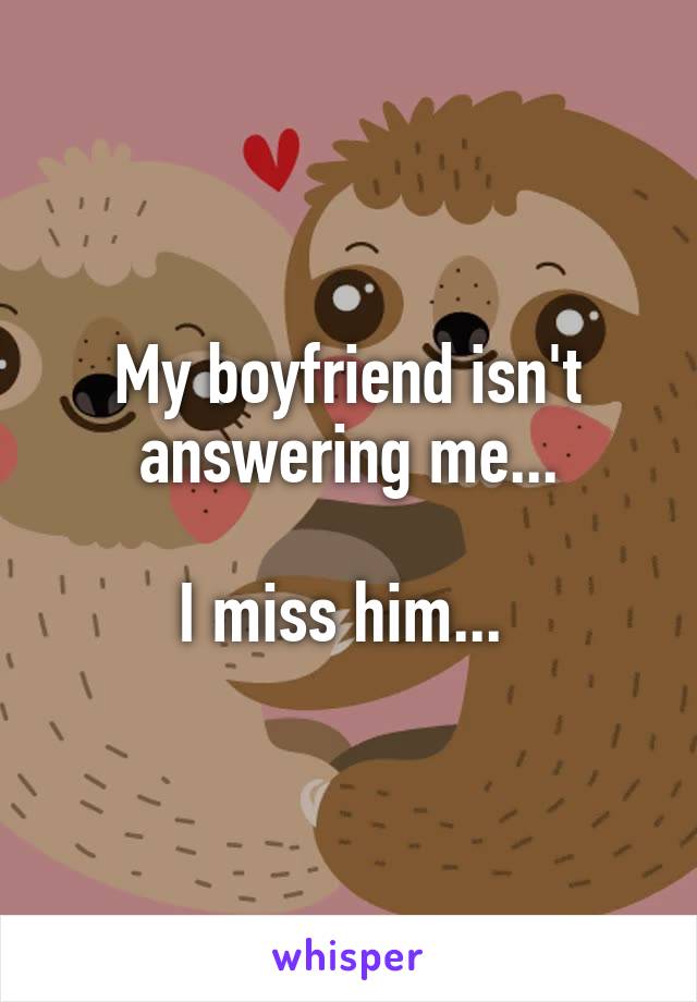 My boyfriend isn't answering me...

I miss him... 