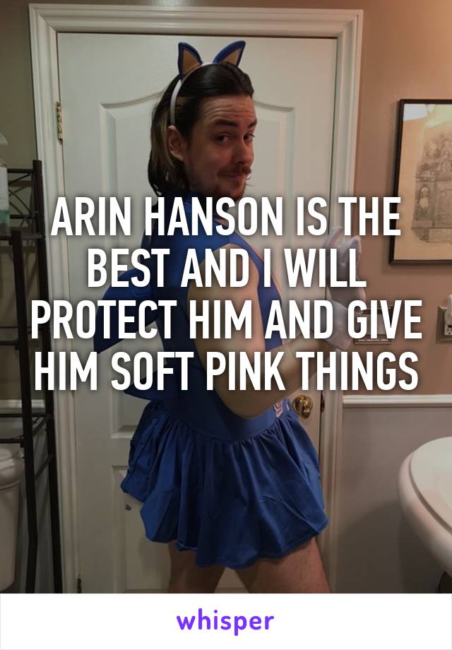 ARIN HANSON IS THE BEST AND I WILL PROTECT HIM AND GIVE HIM SOFT PINK THINGS 