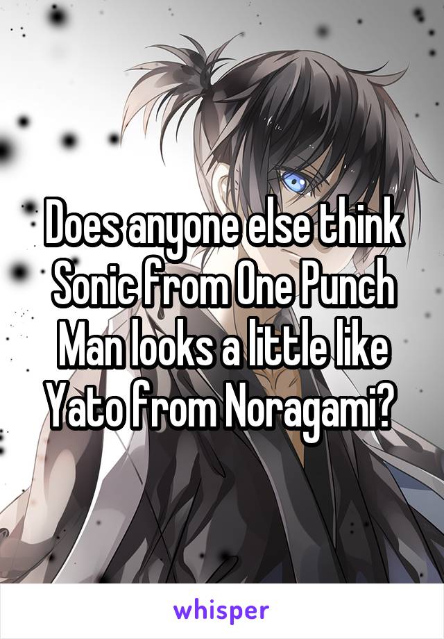 Does anyone else think Sonic from One Punch Man looks a little like Yato from Noragami? 