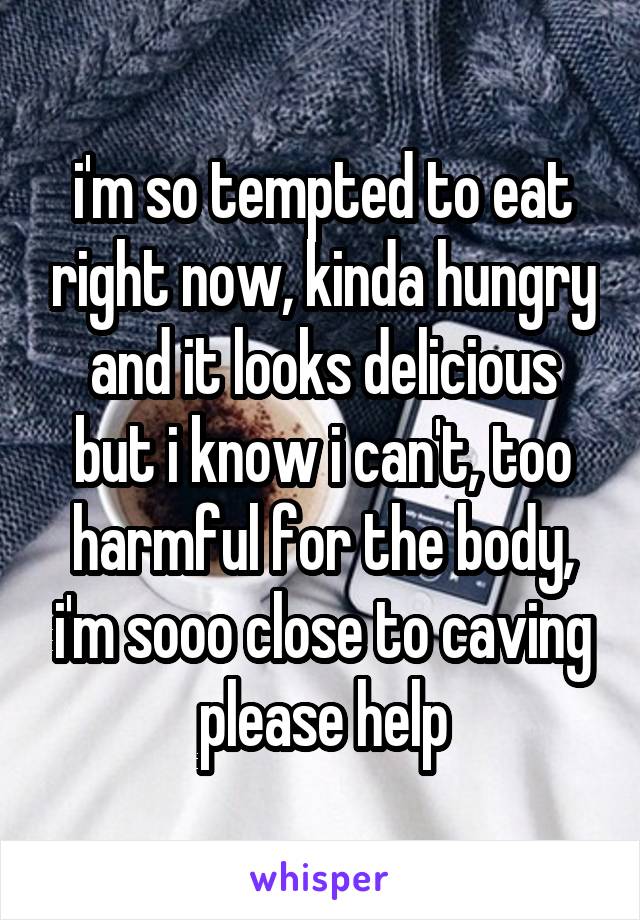 i'm so tempted to eat right now, kinda hungry and it looks delicious but i know i can't, too harmful for the body, i'm sooo close to caving please help