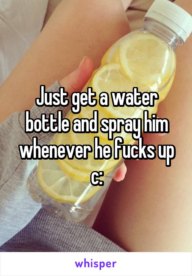 Just get a water bottle and spray him whenever he fucks up c: