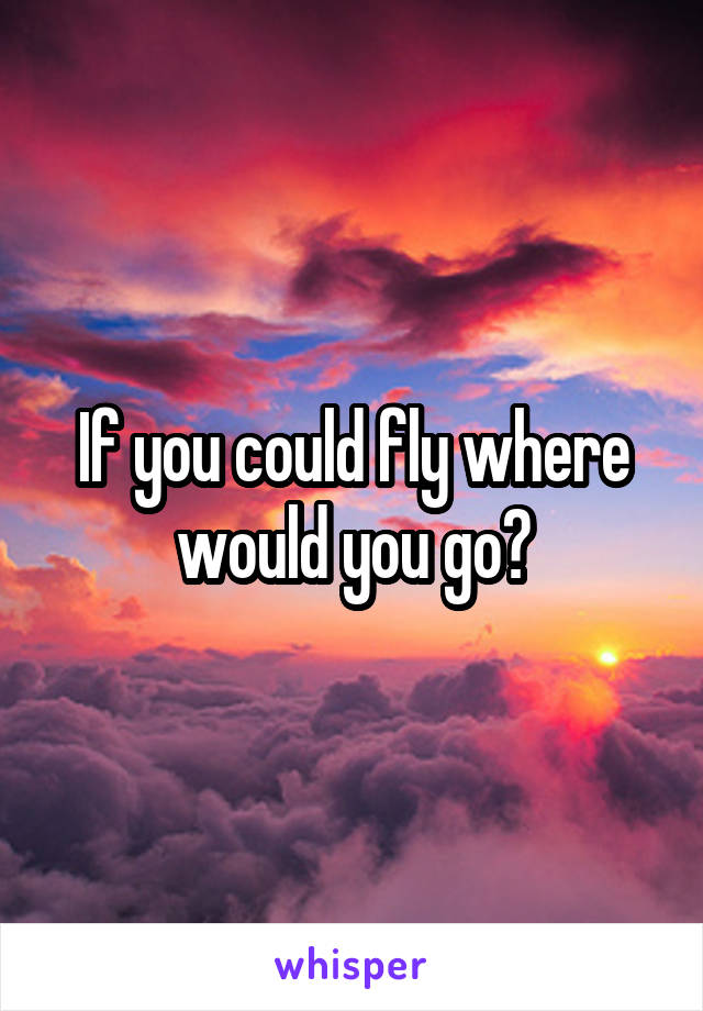 If you could fly where would you go?