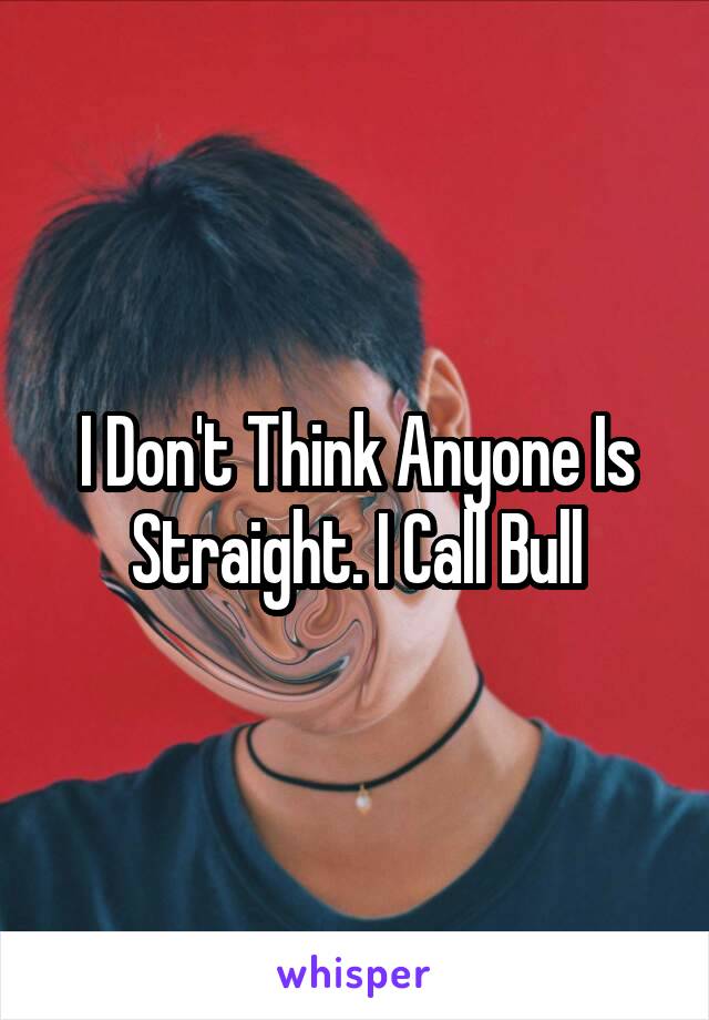 I Don't Think Anyone Is Straight. I Call Bull