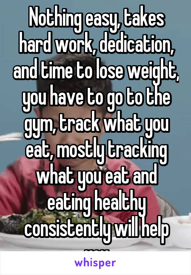 Nothing easy, takes hard work, dedication, and time to lose weight, you have to go to the gym, track what you eat, mostly tracking what you eat and eating healthy consistently will help you