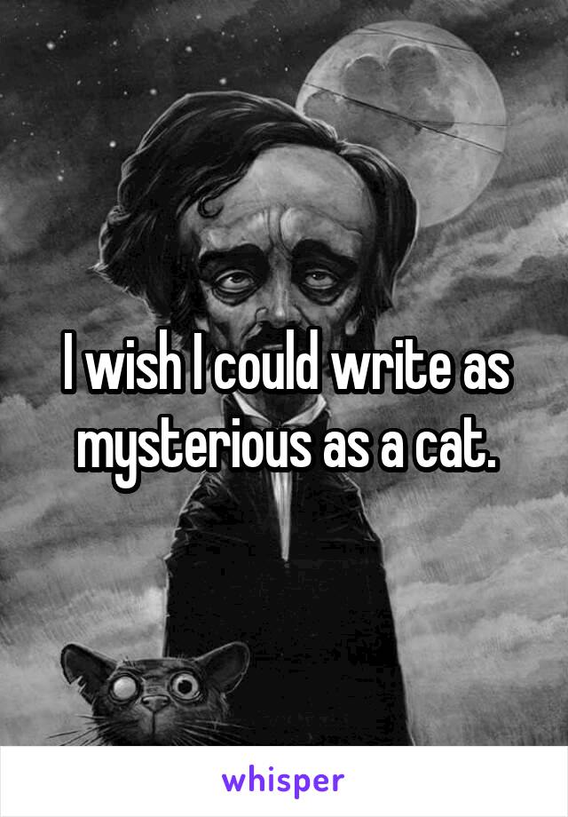 I wish I could write as mysterious as a cat.