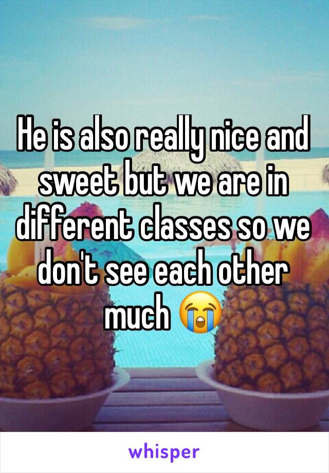 He is also really nice and sweet but we are in different classes so we don't see each other much 😭