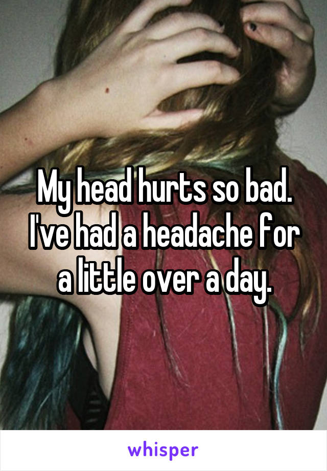 My head hurts so bad. I've had a headache for a little over a day.