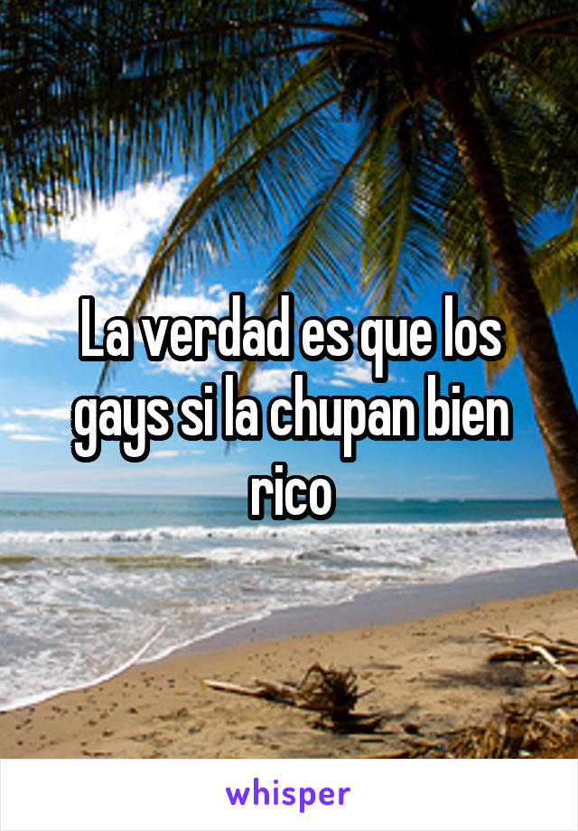 La verdad es que los gays si la chupan bien rico