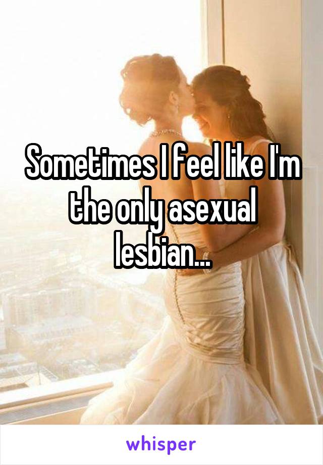 Sometimes I feel like I'm the only asexual lesbian...
