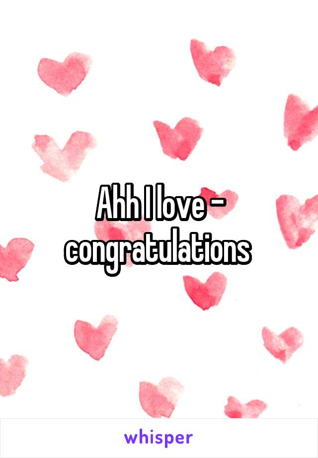 Ahh I love - congratulations 