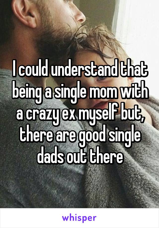 I could understand that being a single mom with a crazy ex myself but, there are good single dads out there