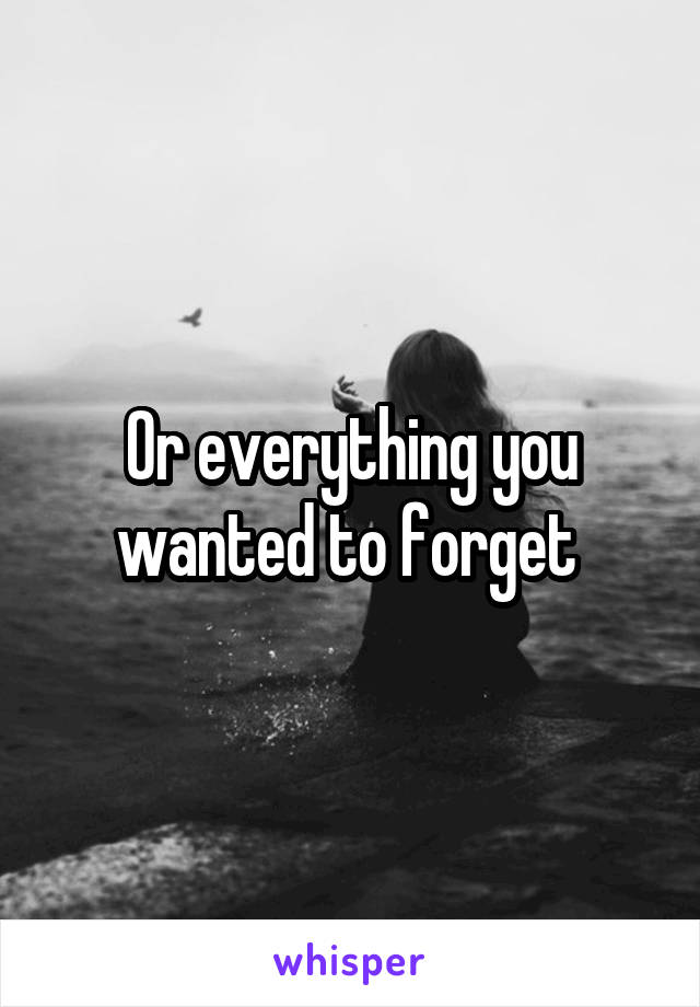 Or everything you wanted to forget 